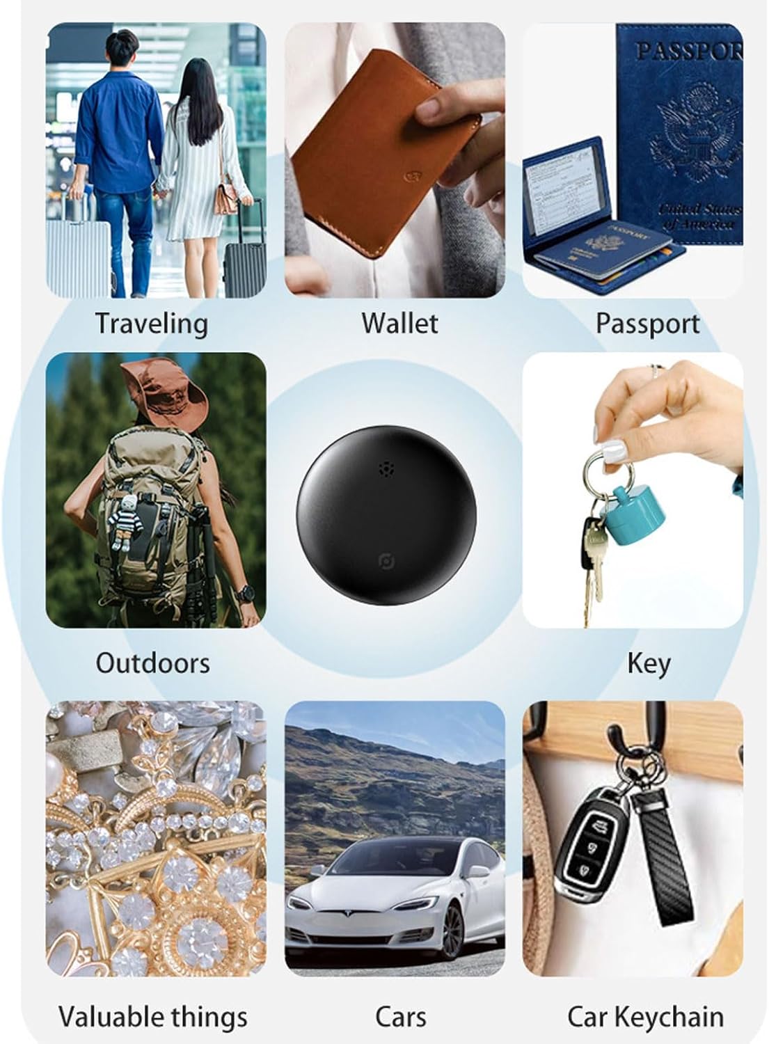 GPS Tracker for Vehicles No Subscription, Car Tracker Tag for Android & iOS, Bluetooth Tracker Device Compatible with Apple Find My & Google's Find Hub for Keys, Luggage Wallet Car Kids Pets