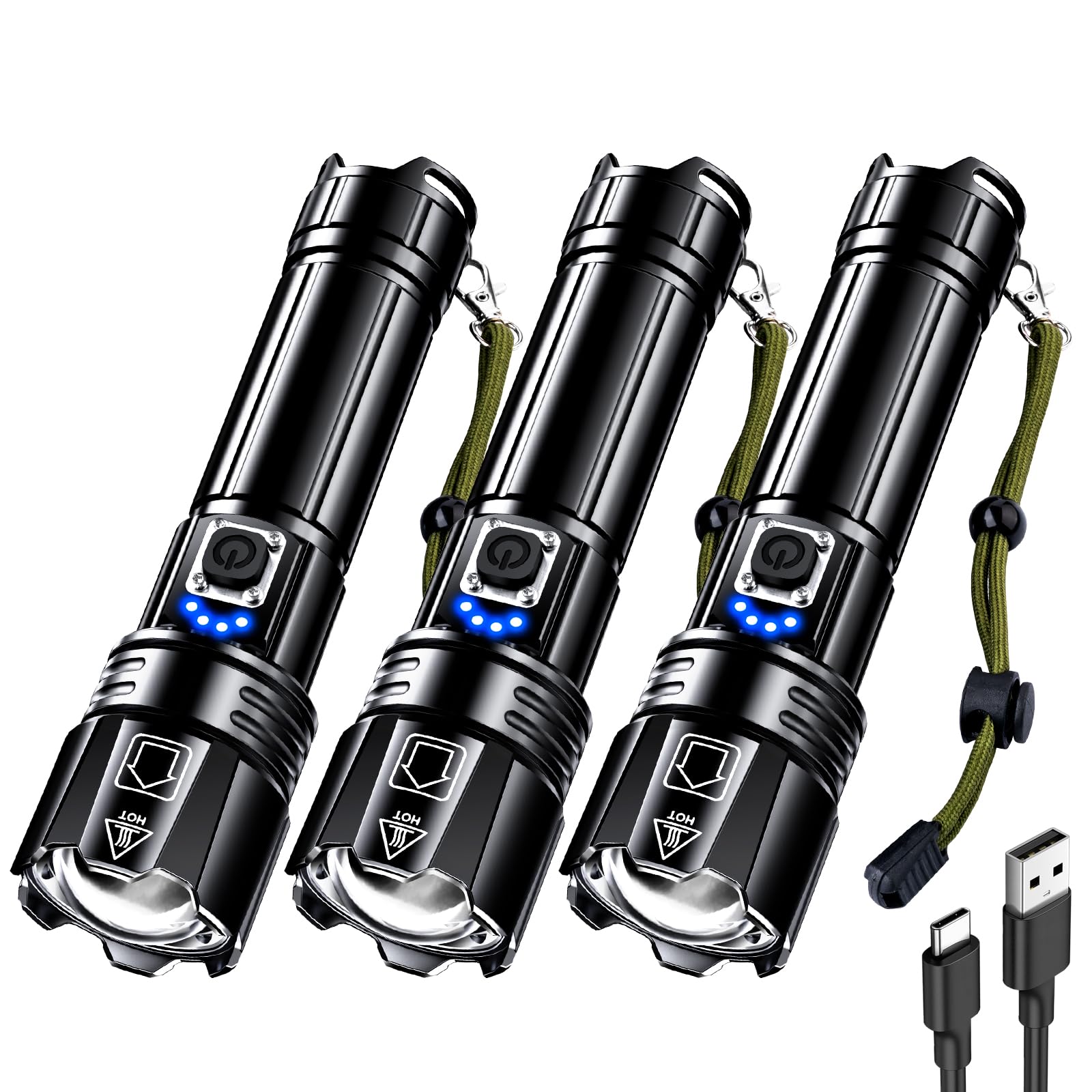 AKNEAR Rechargeable LED Flashlight High Lumens Super Bright