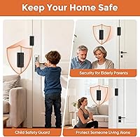 Vista 5 de Paquete de 2 cerraduras de refuerzo de puerta de seguridad para el hogar, cerraduras de puerta para niños, resisten 800 libras
