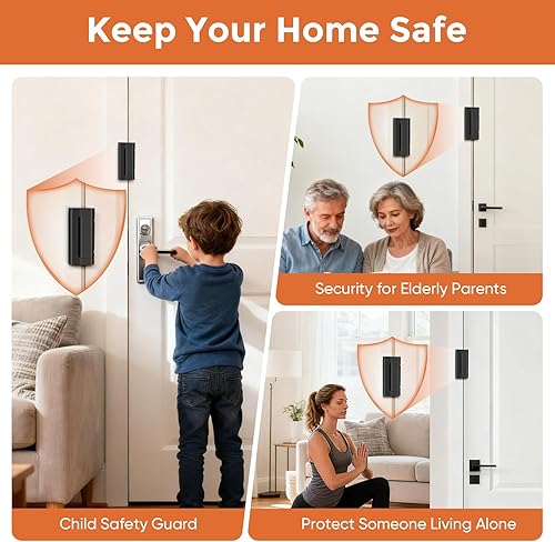 Miniatura 5 de Paquete de 2 cerraduras de puerta de seguridad para el hogar, cerradura de refuerzo de puerta a prueba de niños, construcción de aleación de