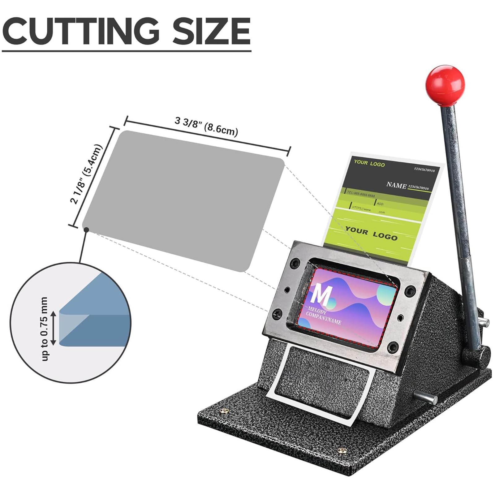 Cortadora Manual de Tarjetas PVC 86×54 mm – Máquina Resistente para Tarjetas de Visita & Acceso, Papel & Materiales PVC
