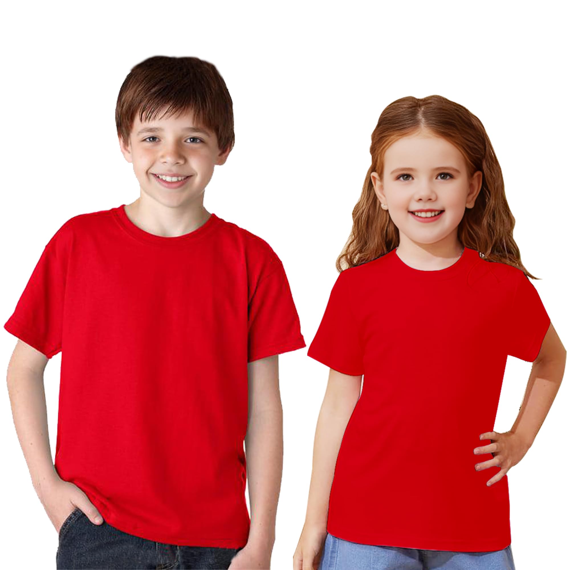 Vida Sol Camiseta Infantil 100% Algodón, 1 y 2 Unidades, Unisex, Manga Corta, Cuello Redondo, Suave y Transpirable, Diseño Básico y Cómodo, Ideal para Uso Diario, Tallas 1-15 Años, Colores Variados — view 8