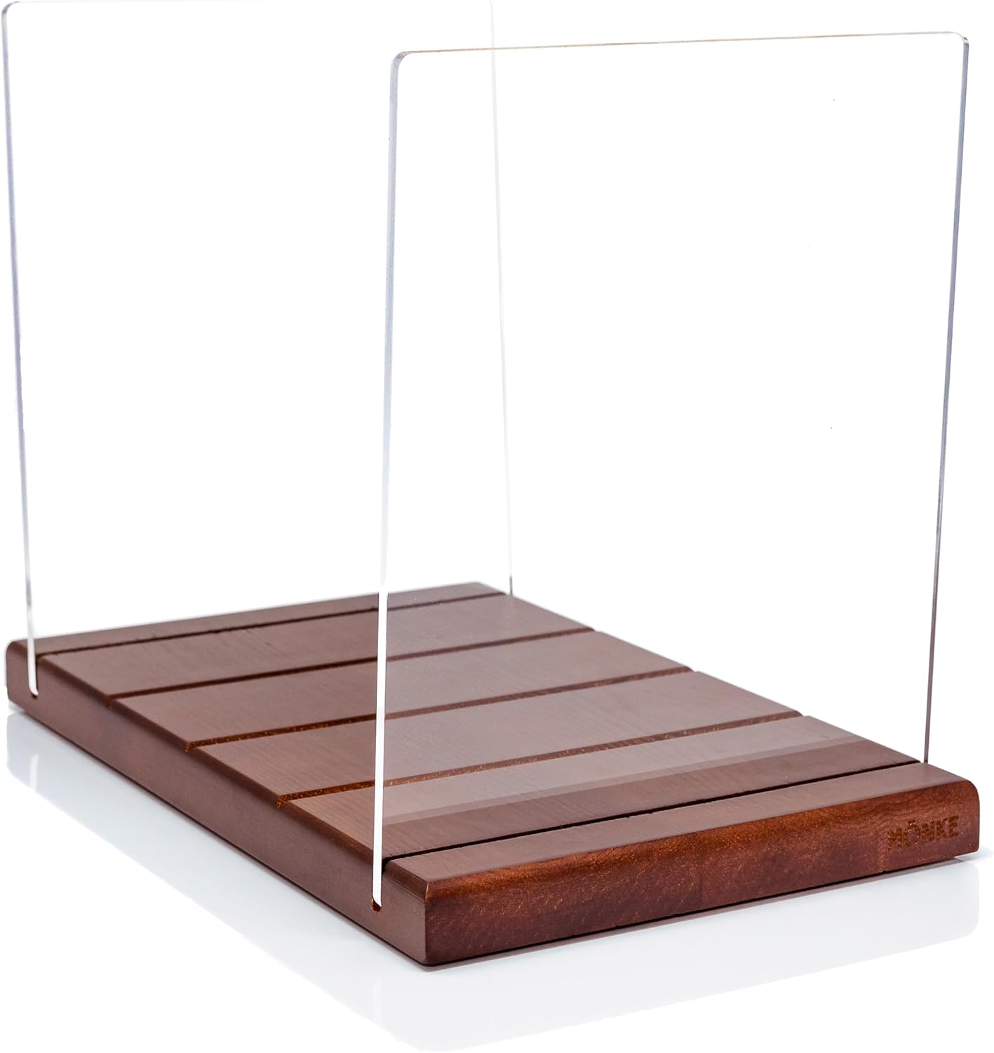 Condition photo showing New/Like New for premium vinyl record storage - a mid-century style record holder for albums, 60-70 lp capacity - complements any record player (brown) brown 60-70 lp