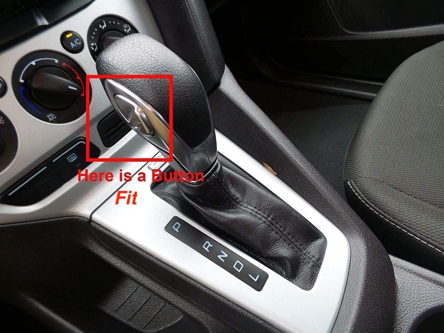 Autobro for Ford Fiesta 2014-2019 Interior Accessories Leather PU Car Gear Shift Knob Cover (Black Leather,Black Leather)