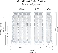 Vista 6 de Display Technologies Visi-Slide Drink Organizer - 7-Wide Gravity-Fed Shelf Cabinet and Refrigerator Organizers and Storage for Cans, Bottles and