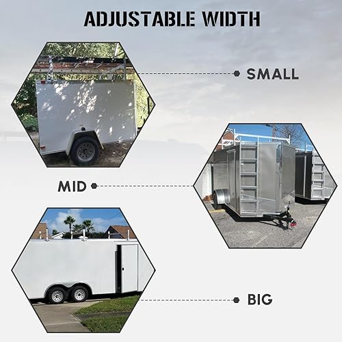 Miniatura 4 de StarONE Soporte de escalera de remolque de aluminio ajustable para remolques abiertos y cerrados