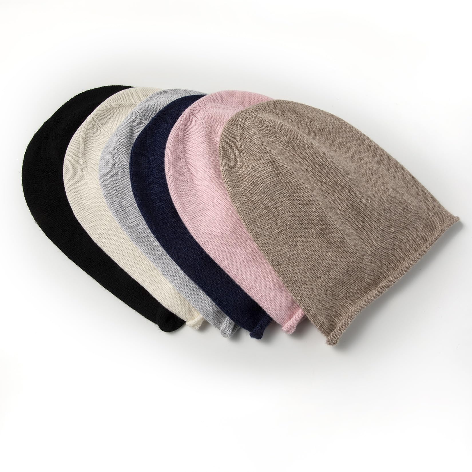 Laine de Cachemire Chapeau Beanie Slouchy Roll-Edge pour Les Femmes et Les Hommes, Bonnet Unisexe Chaud et Doux pour l'hiver