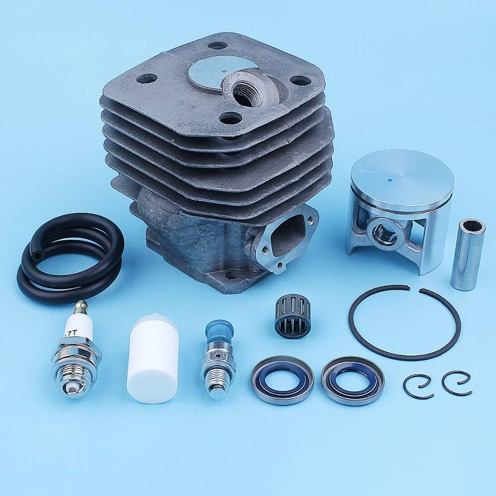 48mm Cylinder Piston Bearing Kit Compatible with Husqvarna 261 262 262XP Chainsaw Oil Seal Fuel Line Hose Decompression Valve 503 54 11 72