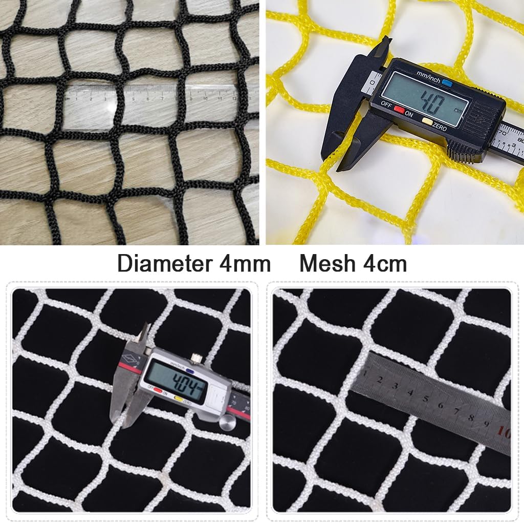 Store Partition Net In Black Knotless Polyester,Scenic Area Fall Protection Nets Mesh Hammock,Balcony Stairs Safety Protective Netting,Kids Playground Fence R(Size:3M×4M(9.8FT×13.1FT),Color:Black)