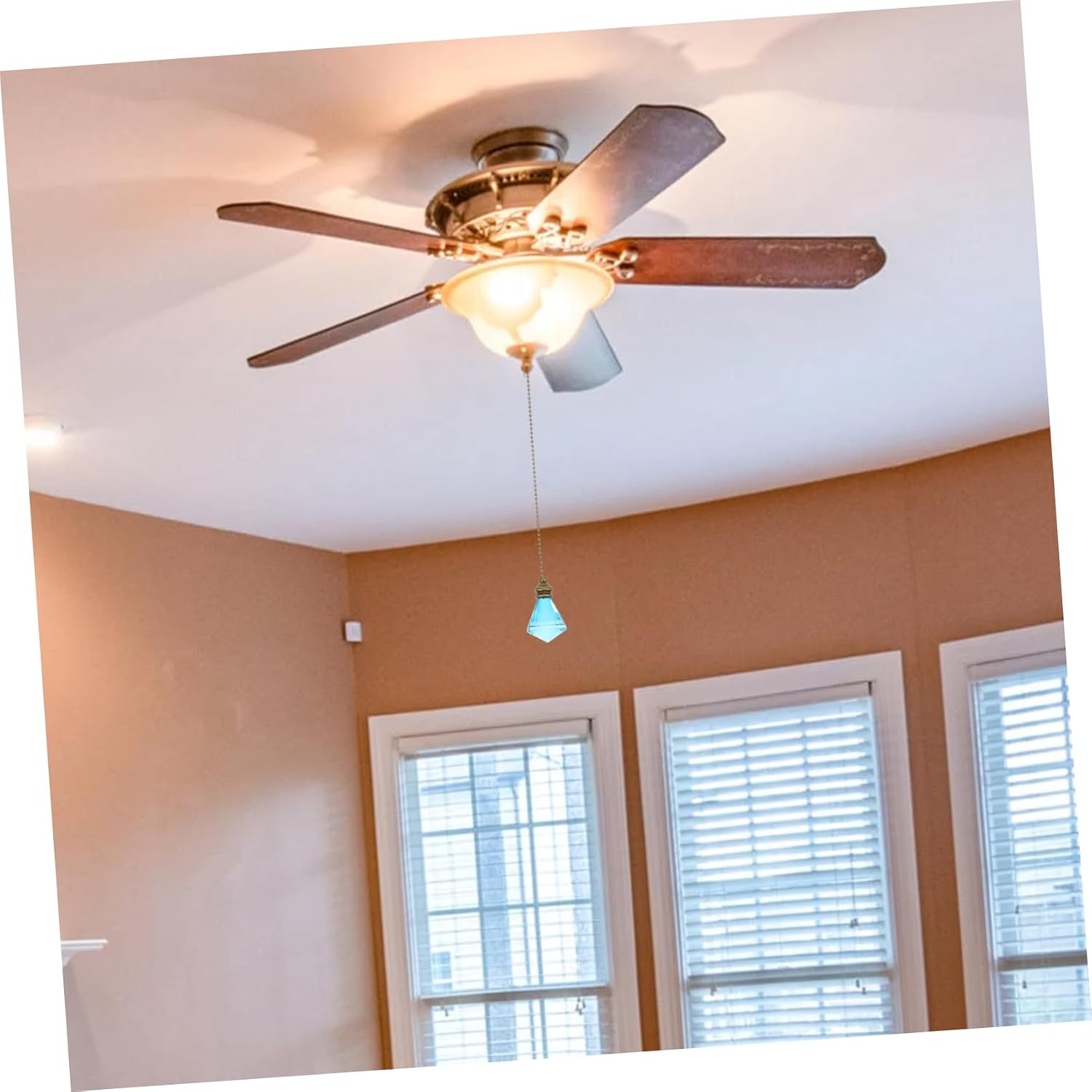 Tofficu Pull Chain Extender Glass Charm Antique Fan Pull Chain Replacement for Ceiling Fans Pendant Lamps and Table Lamps Decorative Light Reflection