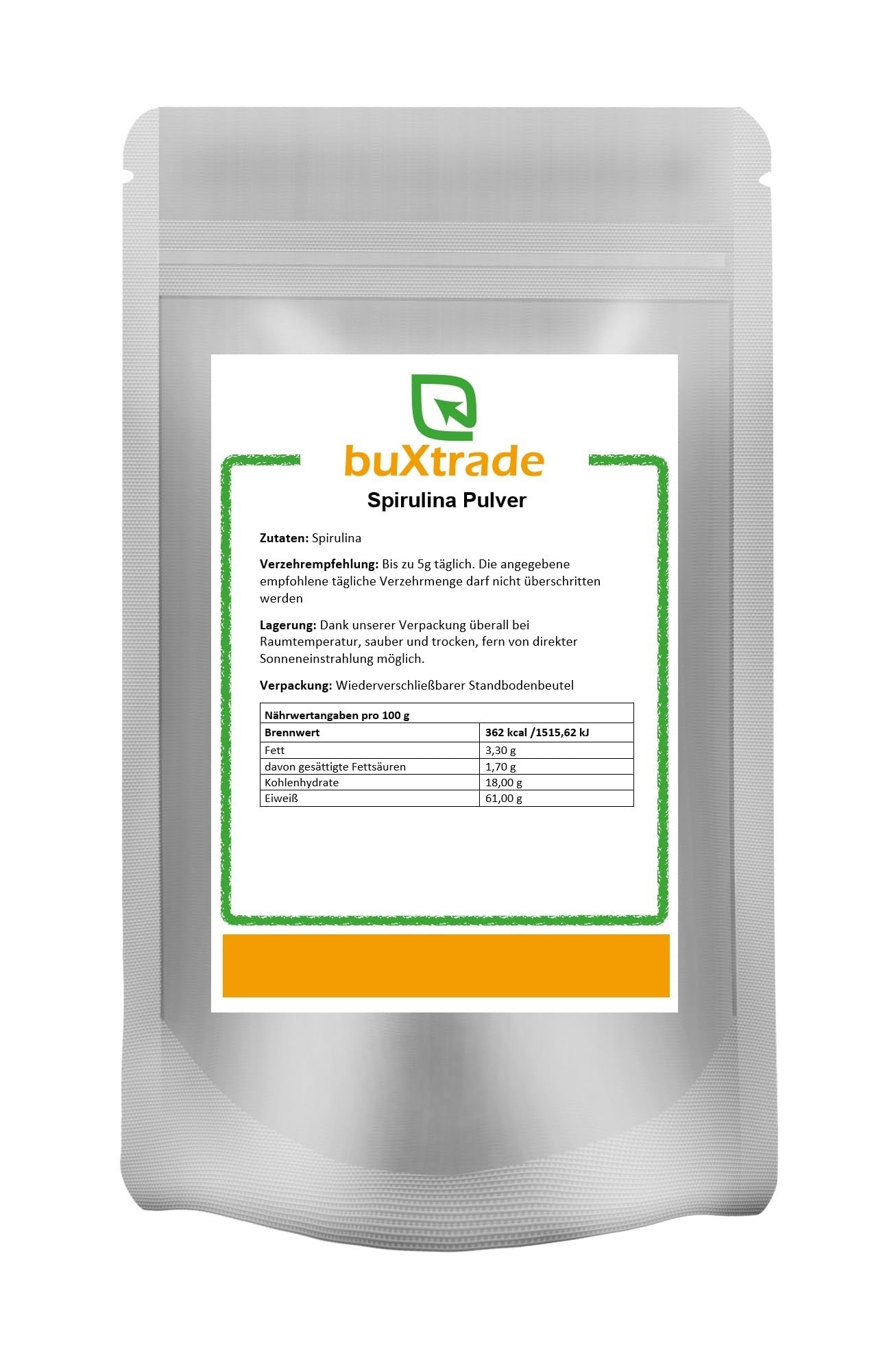 Spirulina | Pulver | Powder | 100% rein | Futter | Superfoods | Alge | Smoothie | 5 kg