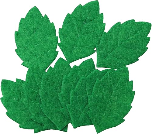 Hojas de tela falsas, 100 hojas de tela artificiales verdes para álbumes de recortes, proyectos de manualidades, boda, decoración de fiestas, hojas