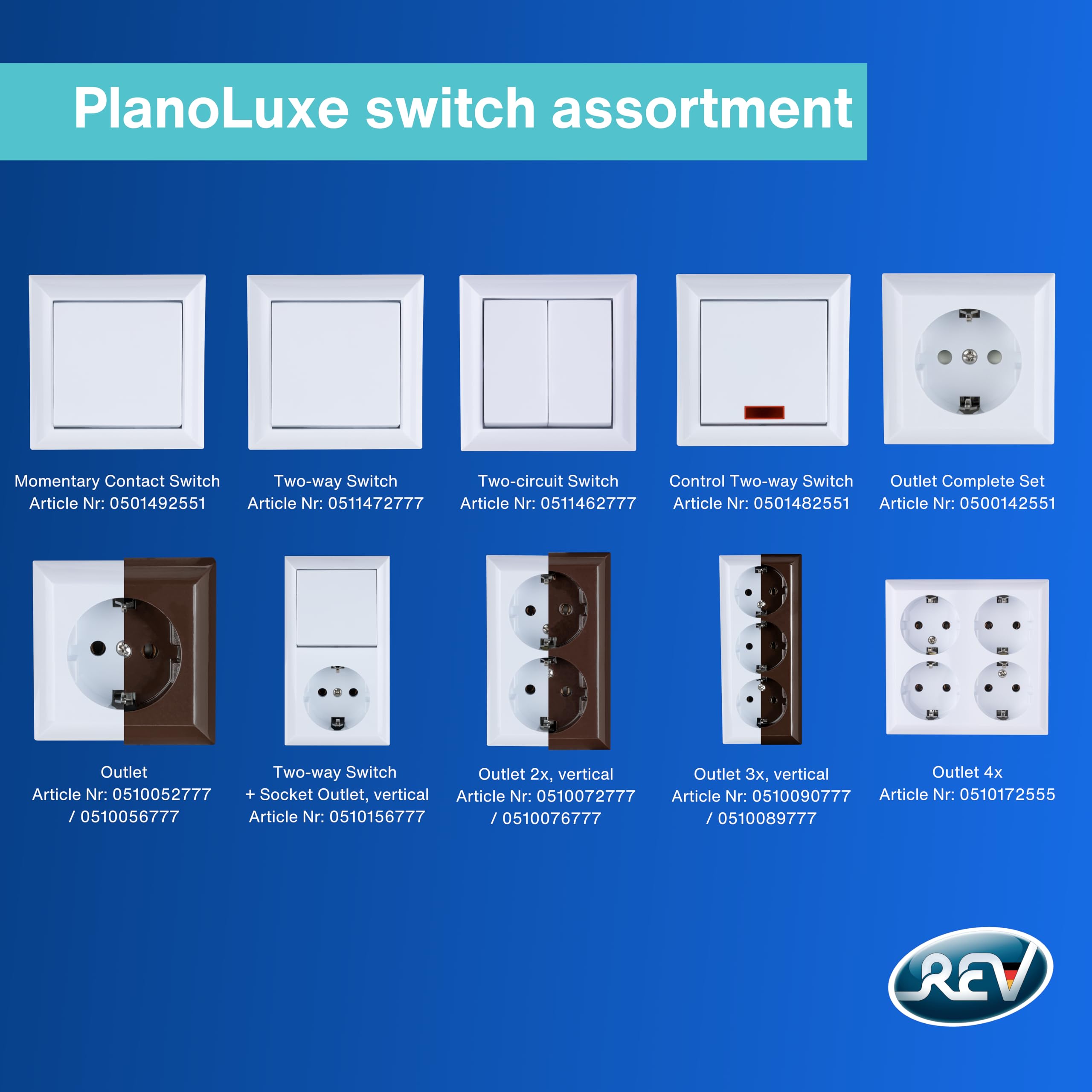 REV Ritter 0501482551 PlanoLuxe AP przełącznik kontrolny, biały