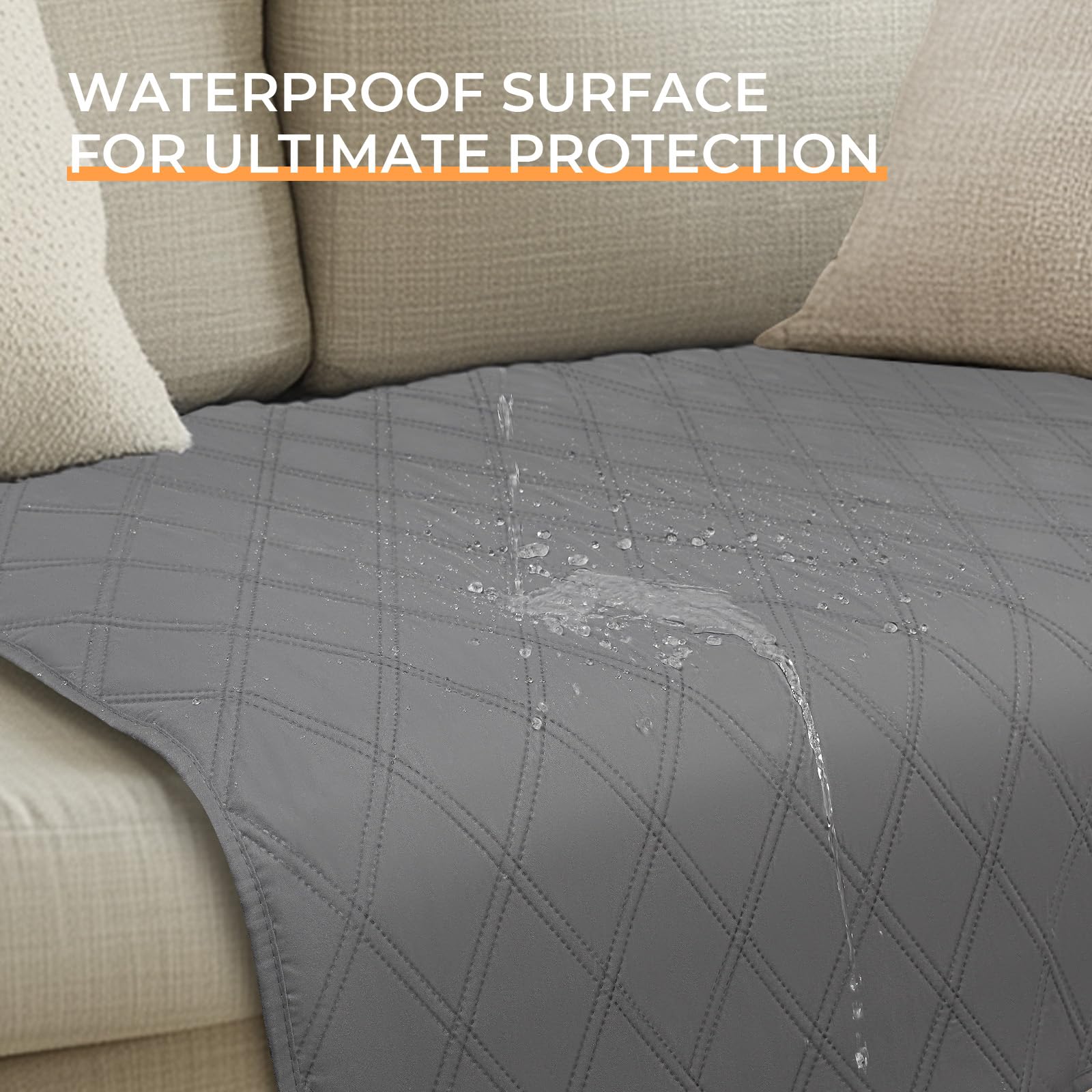 luciphia Copridivano per Cani Impermeabile, Coperta per Cani 100% Impermeabile con Punti Antiscivolo Tappetino Protezione per Mobili Bambini Cane Gatti Lavaggio in Lavatrice Grigio Chiaro 101_x_127cm