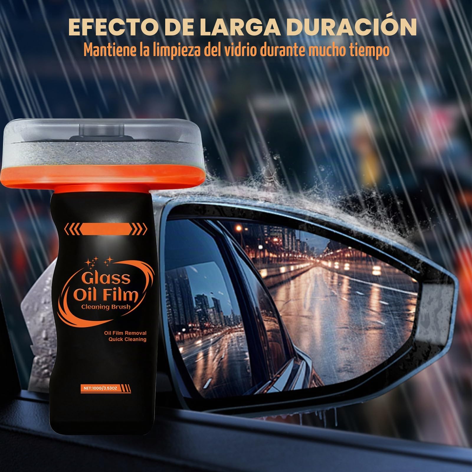 Q4 Glass Guard Limpiador De Película Grasa Para Luneta De Coche 100 Ml – Limpiador De Película Aceitosa Para Vidrio Con Cepillo, Limpiadors Emulsión Para Lunas De Coche, Ventanas, Espejos