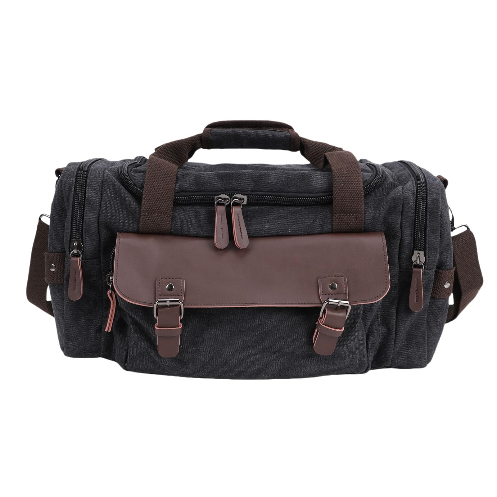 Borsa da viaggio in tela impermeabile con grande capacità per brevi viaggi di lavoro, tre modalità di trasporto, per il pendolare degli studenti, Nero , casual