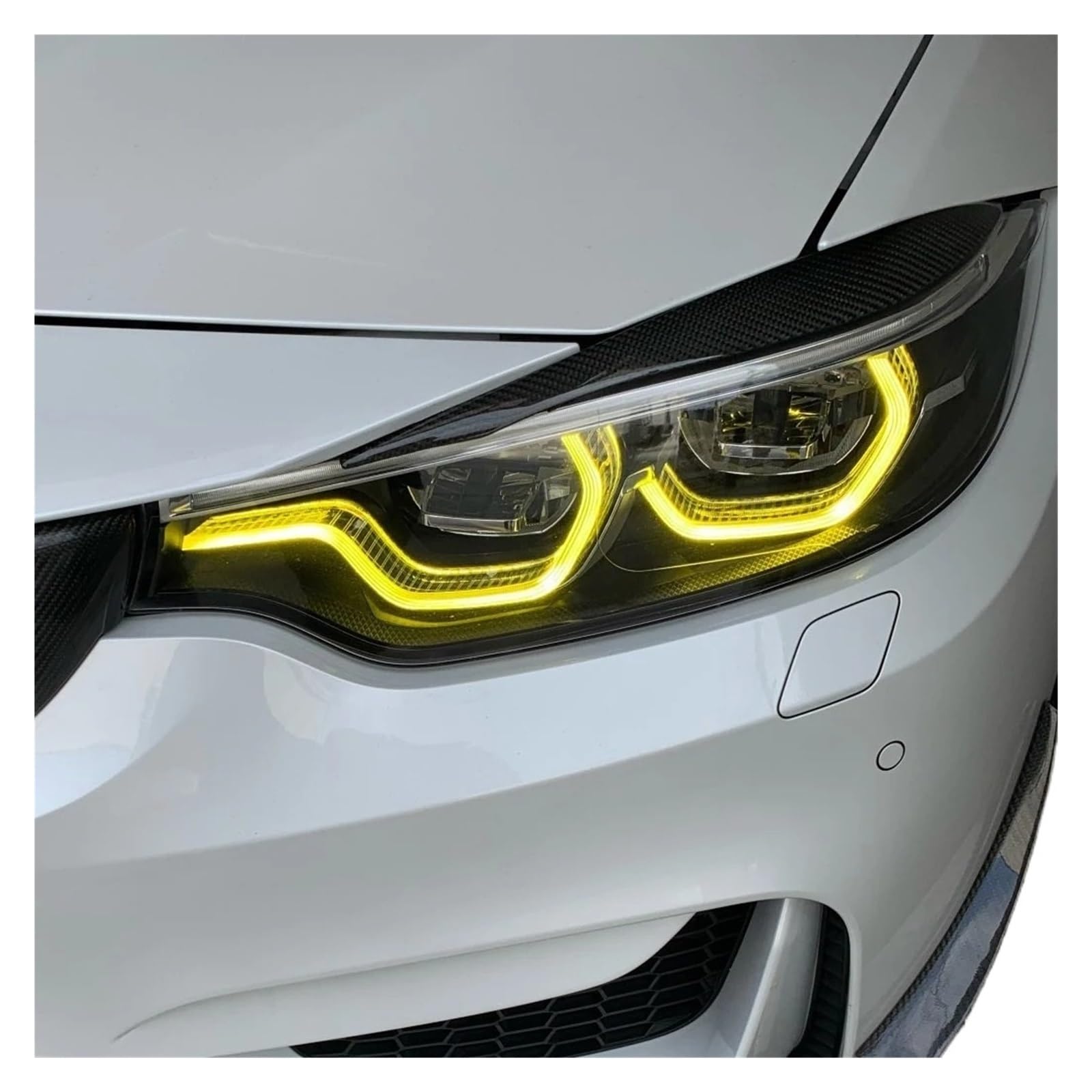 Faros Angel Eyes para coche Para BMW Para M3 Para M4 CSL 4 Series F80 F82 F83 F32 F36 F33 LCI DRL Color Amarillo Dorado Módulo LED Luz Circulación Diurna Anillos halo LED(Yellow)