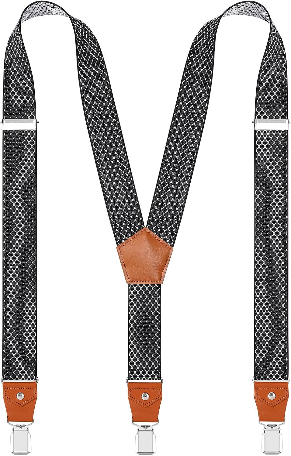 Suspenders for Men Elastic Adjustable with Strong Clips 1.4" Wide