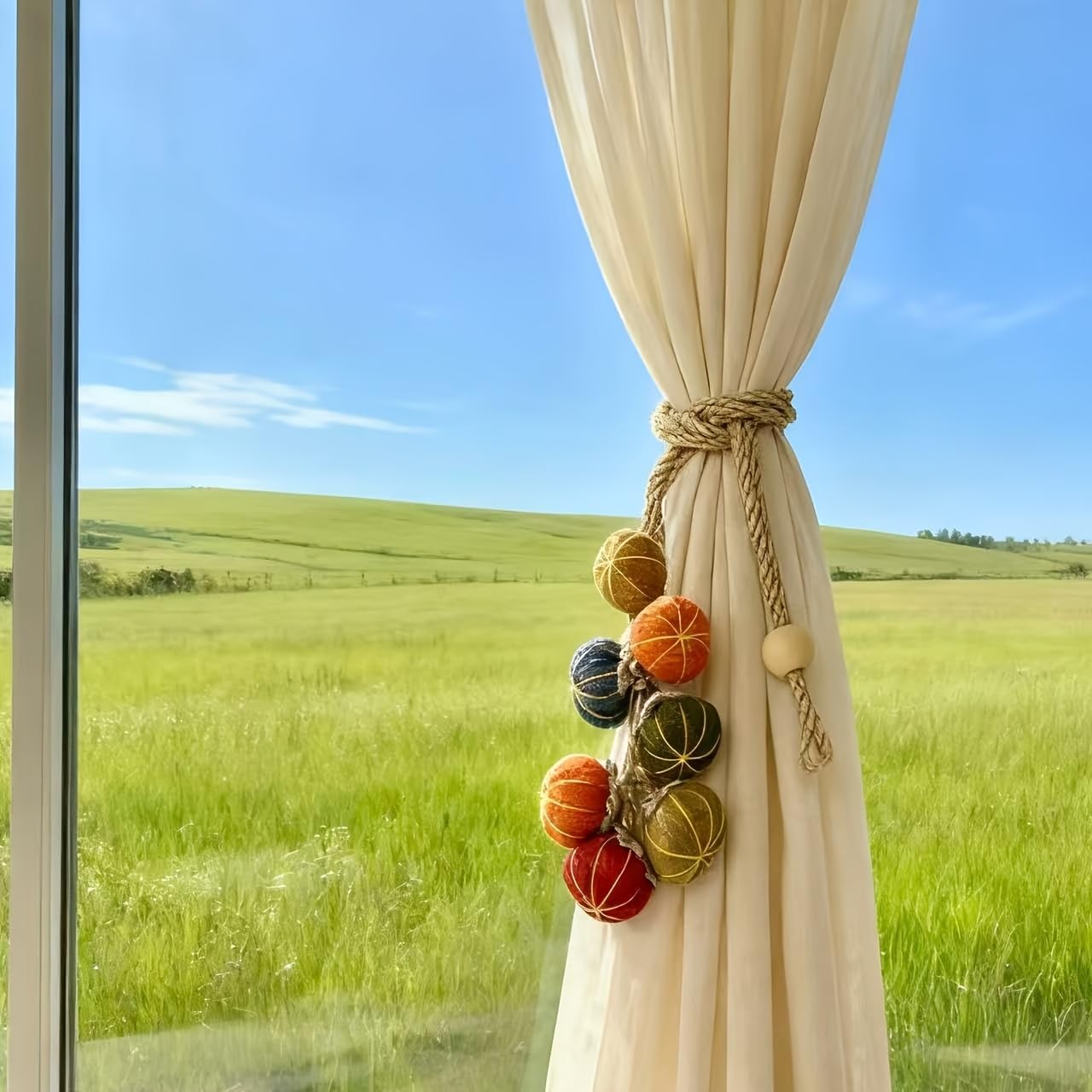 1/2PCS Curtain Decorative Tie Adjustable Curtain Rod Fabric Gather Storage Buckle for Home Window Treatment(1PC)