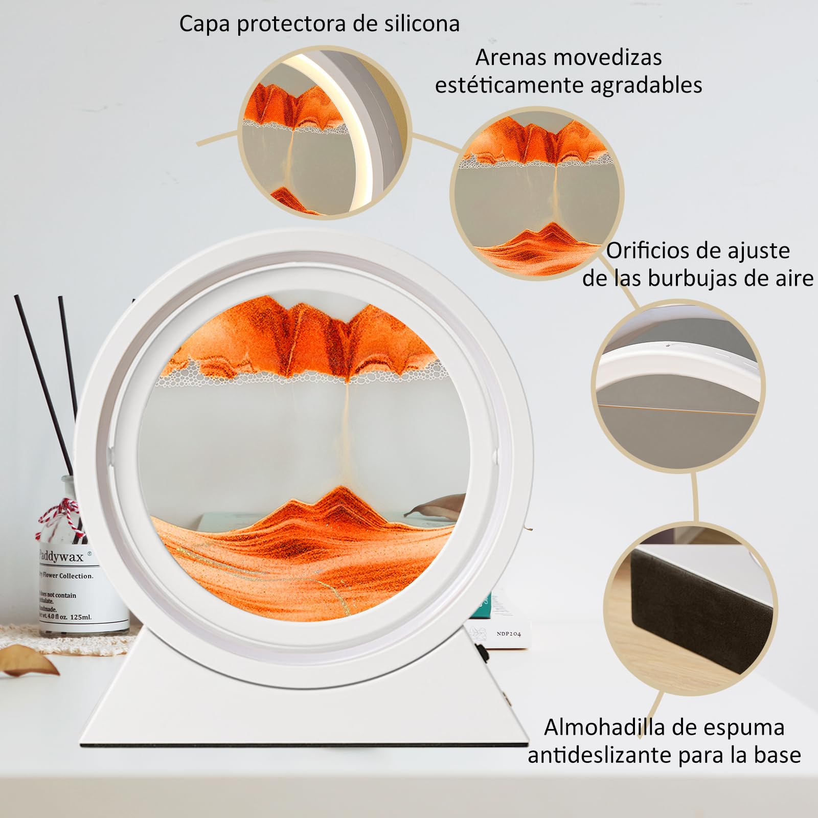 Cuadro De Arte Con Arena En Movimiento, Redondo, De Cristal, | Cuotas Cuadro De Arte Con Arena En Movimiento, Redondo, De Cristal, | Cuotas