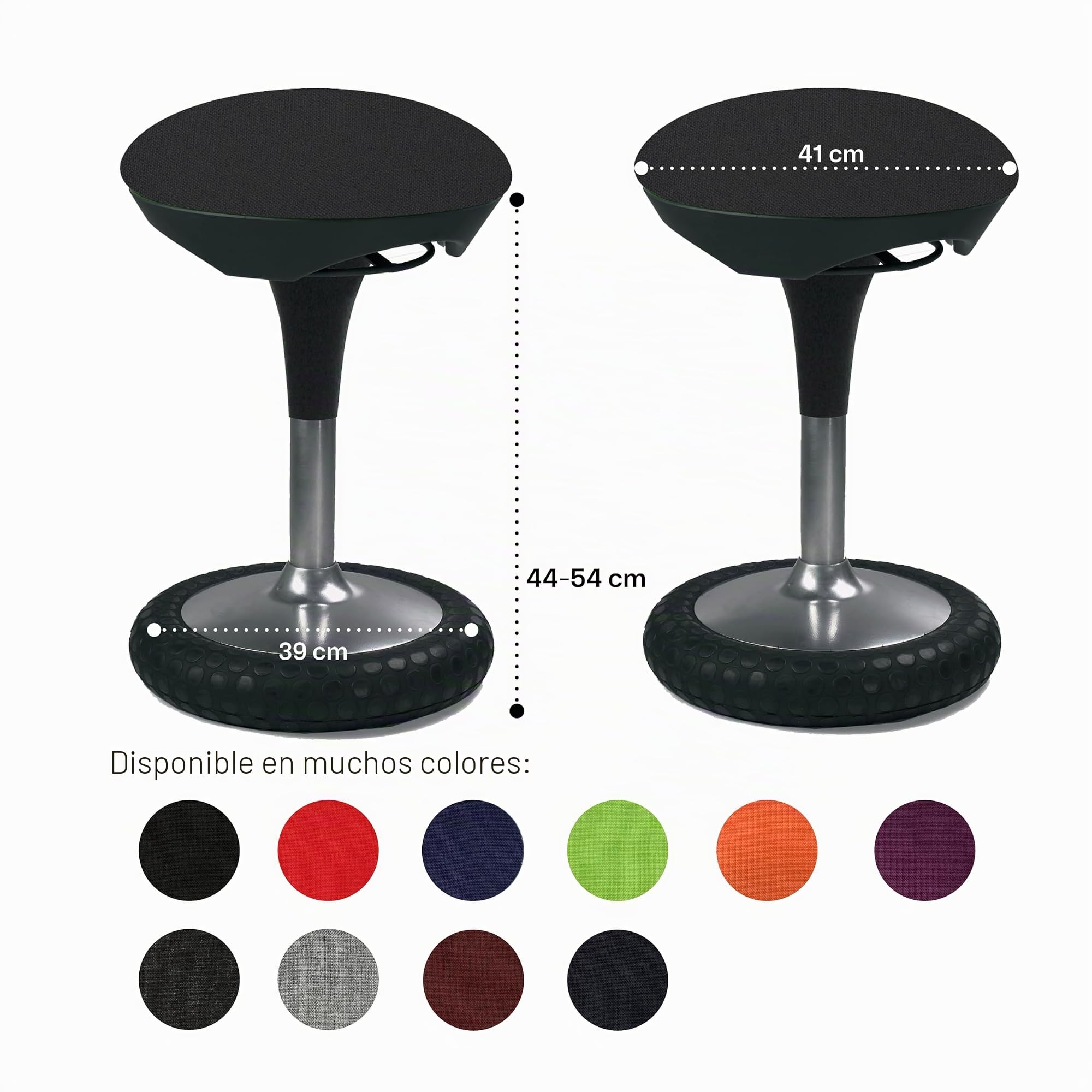 Topstar SI69 G20 Sitness 20 - Taburete, Color Negro | Fabricado en Alemania | Taburete de oficina ergonómico con efecto oscilante | Seguridad probada por GS-Intertek