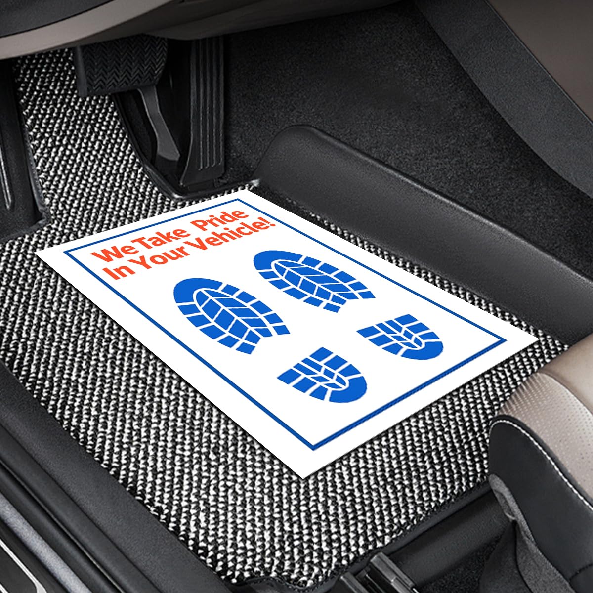 50PCS Car Paper Floor Mats Disposable Kraft Paper Vehicle Floor Protector for Detailing Detail Wash Waterproof Temporary Auto — view 6