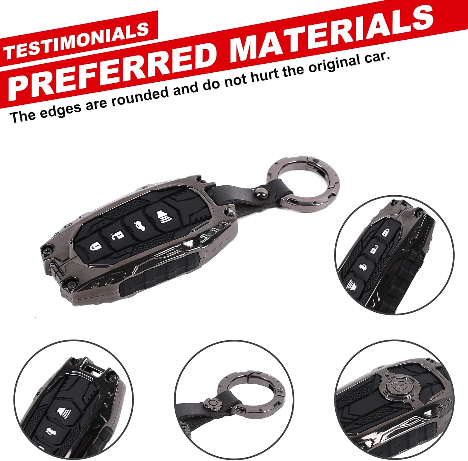 Car Key Fob Case Cover Compatible with Toyota Tacoma 2024 2025 2026, Key Fob Remote Cover Shell Car Key Protection (Black)