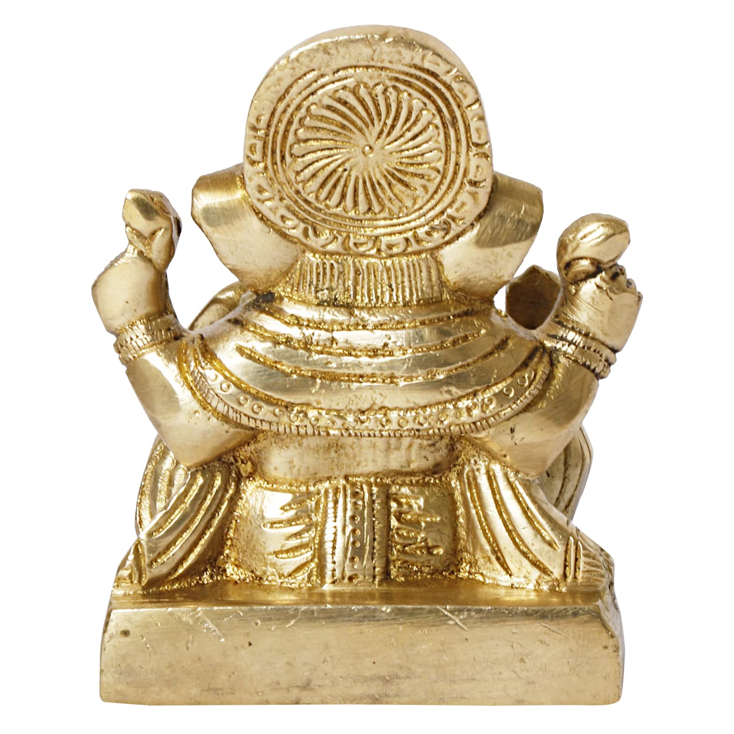 Statue de Ganesh Bhagwan en laiton pour décoration de maison, entrée, cadeau de Diwali, hauteur 9,5 cm, doré