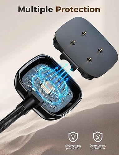 Miniatura 5 de Paquete de 2 2 en 1 para Fitbit Versa 4Sense 2Versa 3Sense Charger, USB-CA de 3.3 pies de repuesto para reloj inteligente Google Pixel Watch 3Pixel