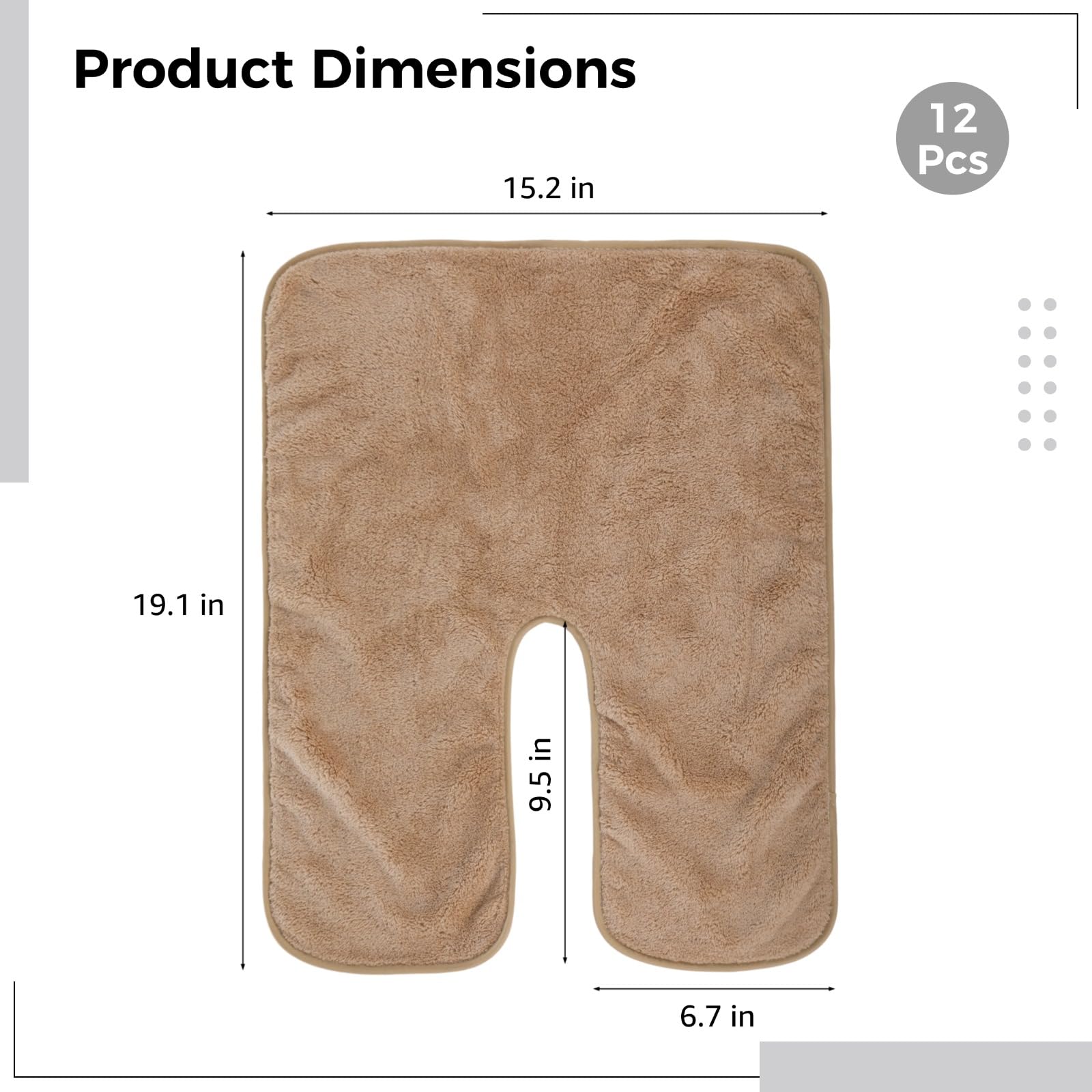 DIMEGON 12 toallas faciales en forma de U, diseño dividido, toalla de esteticista suave, toalla de limpieza de masaje de tallo facial, paño facial de forro polar coral para salones de belleza, cuidado