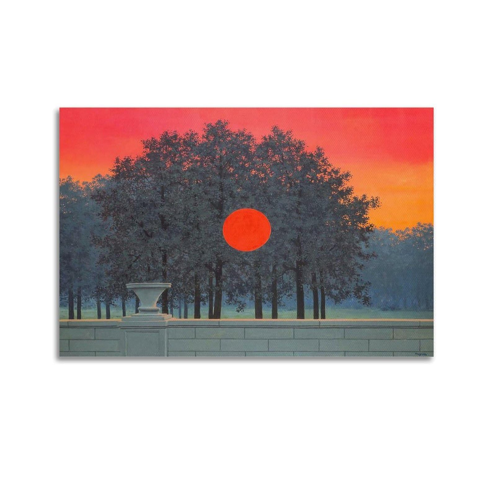 Kangzeng Unframe-Style Rene Magritte Painter Works (Banquet) Art Posters Canvas Wall Art Picture Prints Hanging Photo Idea Decor 20X30inch(50X75cm)