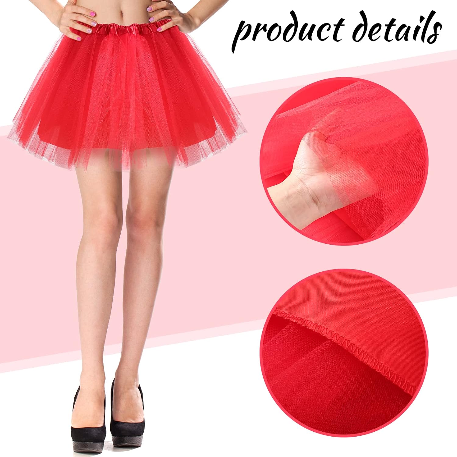 Eurzom 2 Packs Tutu Skirt for Women, 4 Layered Tulle Short