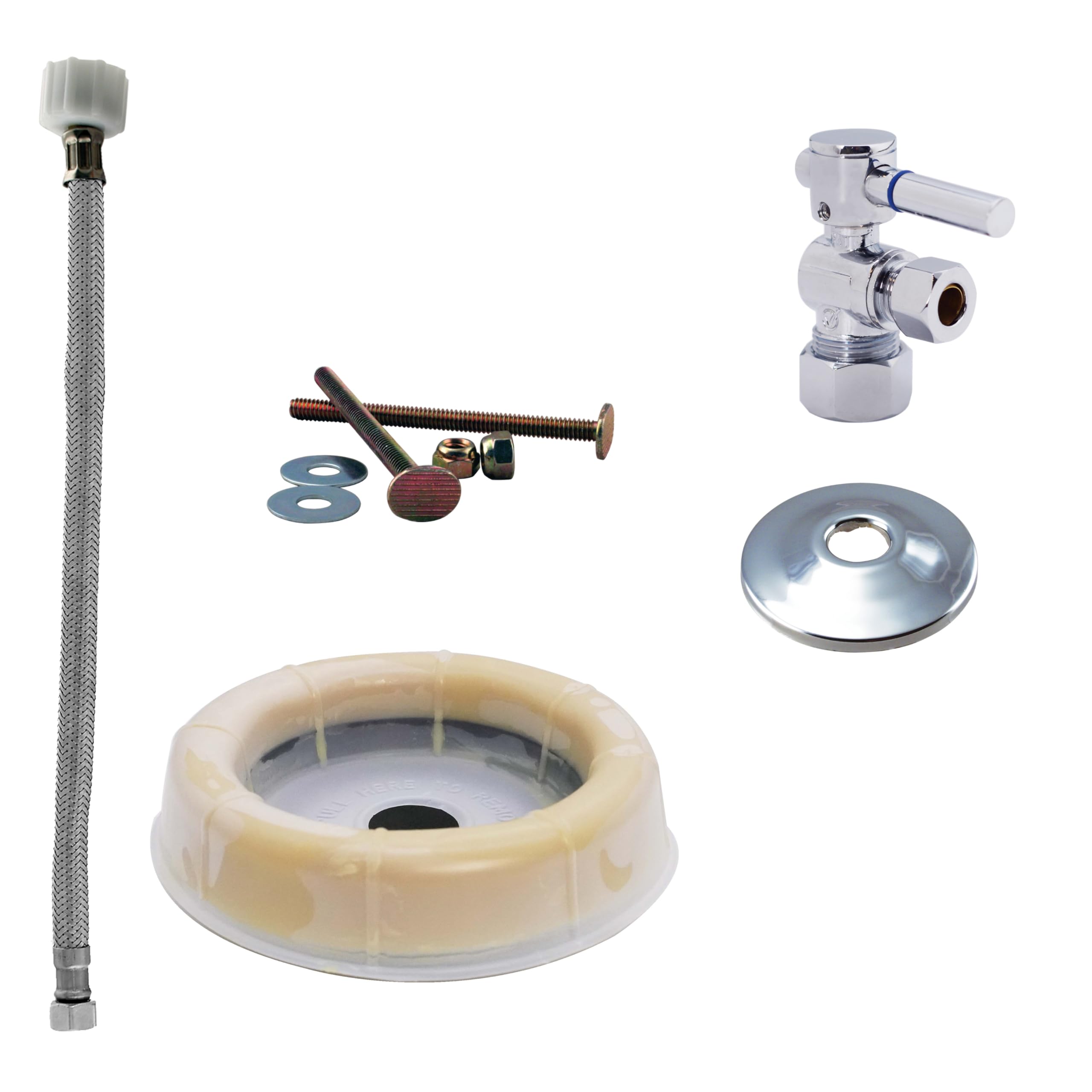 Westbrass - Kit de instalación de mango de compresión nominal para inodoro con línea de suministro de acero (1,27 cm), D1612TBL-26