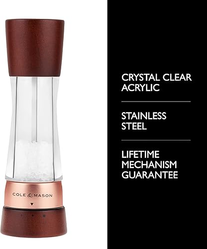 Miniatura 51 de Cole & Mason Derwent - Molinillo de pimienta de precisión gourmet, herramientas recargables para condimentos y especias, ajustes ajustables de Oro