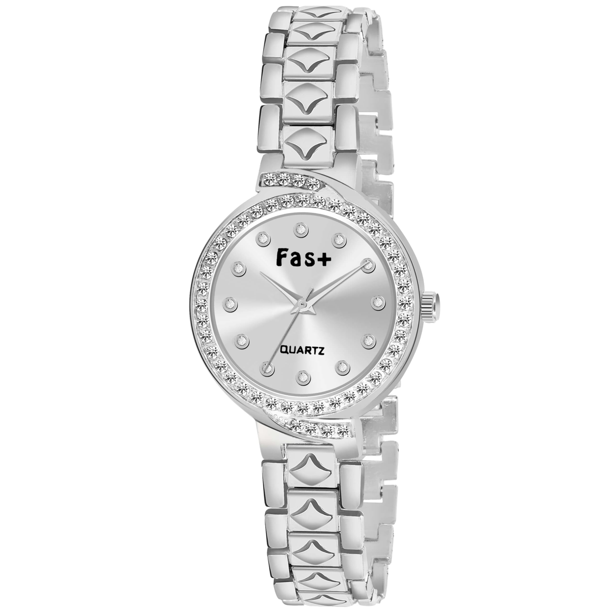 Fas + Flower Print Dial Quartz Wrist Watches for Women and Girls Watch 10-410 (Chrome Plated) (B0CWYR6957) Amazon Price History, Amazon Price Tracker