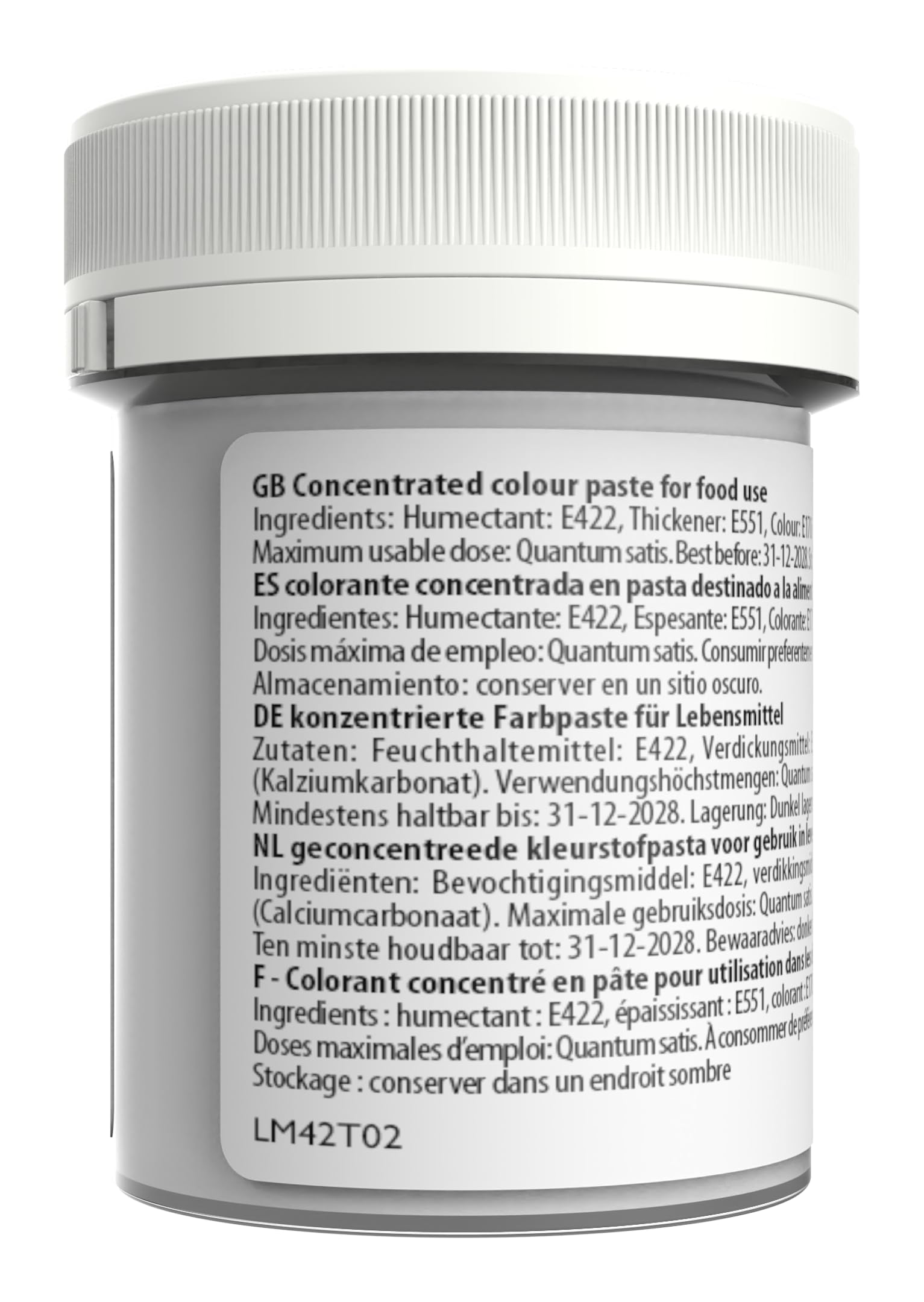 Sugarflair Maximum Concentrated Paste Colour White, Colorante para Mazapán y Pasta de azúcar, Colorante alimentario - 42g