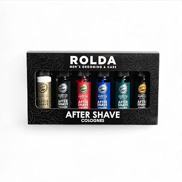 Rolda R Collection Aftershave for Men - 6 Full-Size After Shave Spray Tonic - Soothing Barber Essentials Skin Care with Long-Lasting Masculine Scents 6 ct