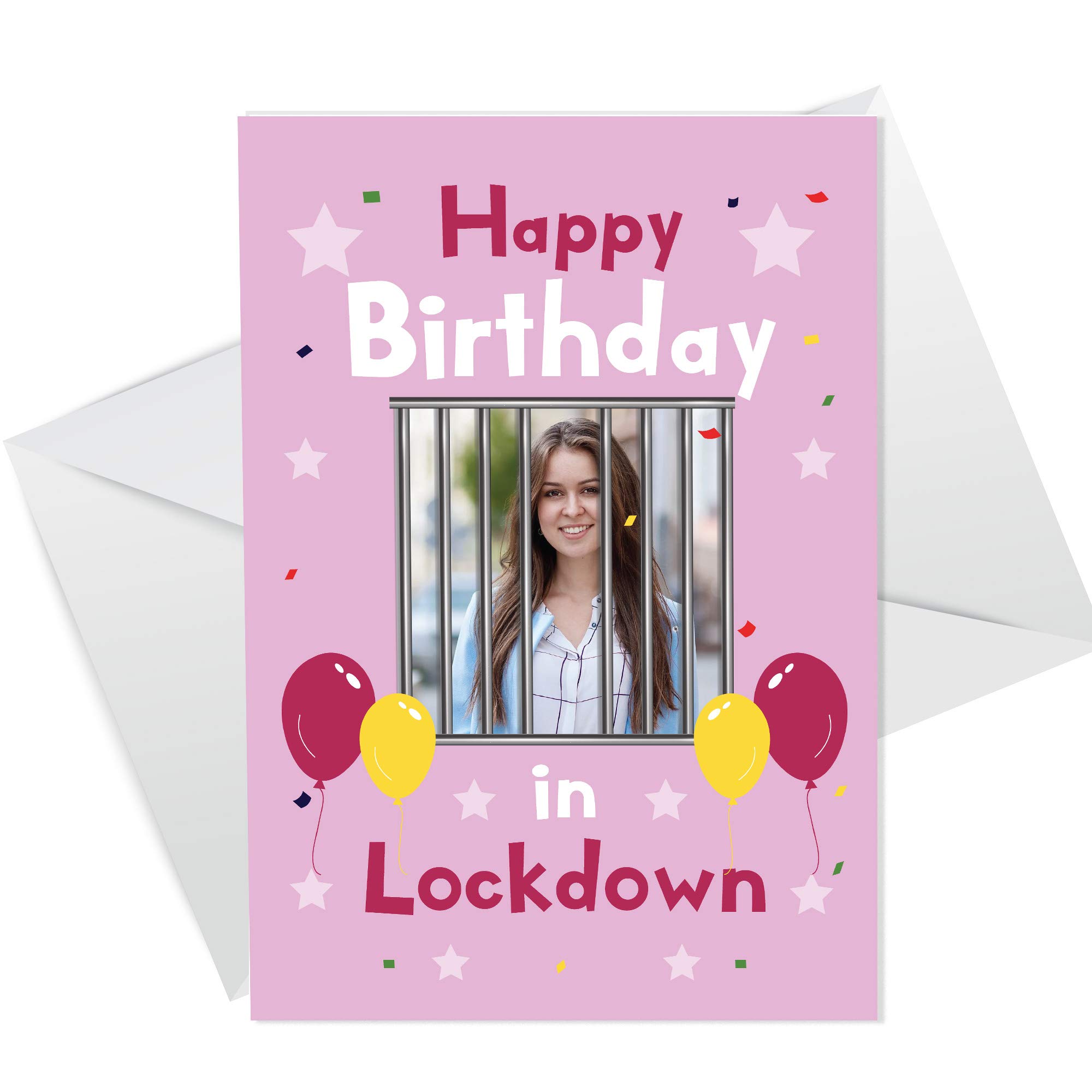 RED OCEAN Personalised Lockdown Birthday Card CUSTOM PHOTO Card For Her Mum Daughter Friend