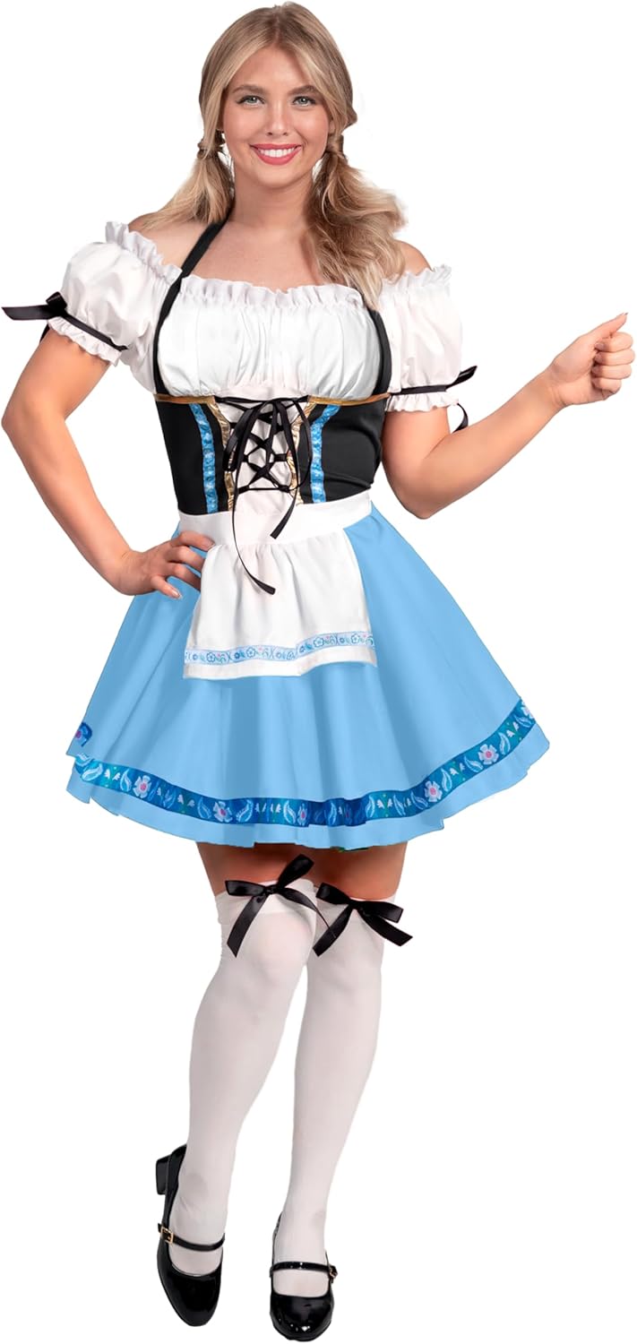 Spooktacular Creations Oktoberfest Outfits Women Costume, German Bavarian Dirndl Dress for Halloween Cosplay Beer Carnival
