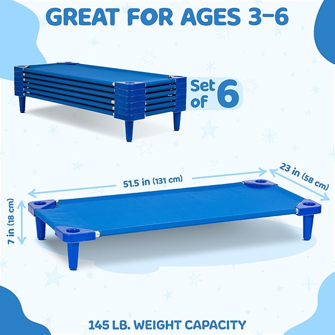 Cuna Apilable para Niños - Houseables - 6 Unidades - 53x23 Pulgadas - Azul miniatura 2