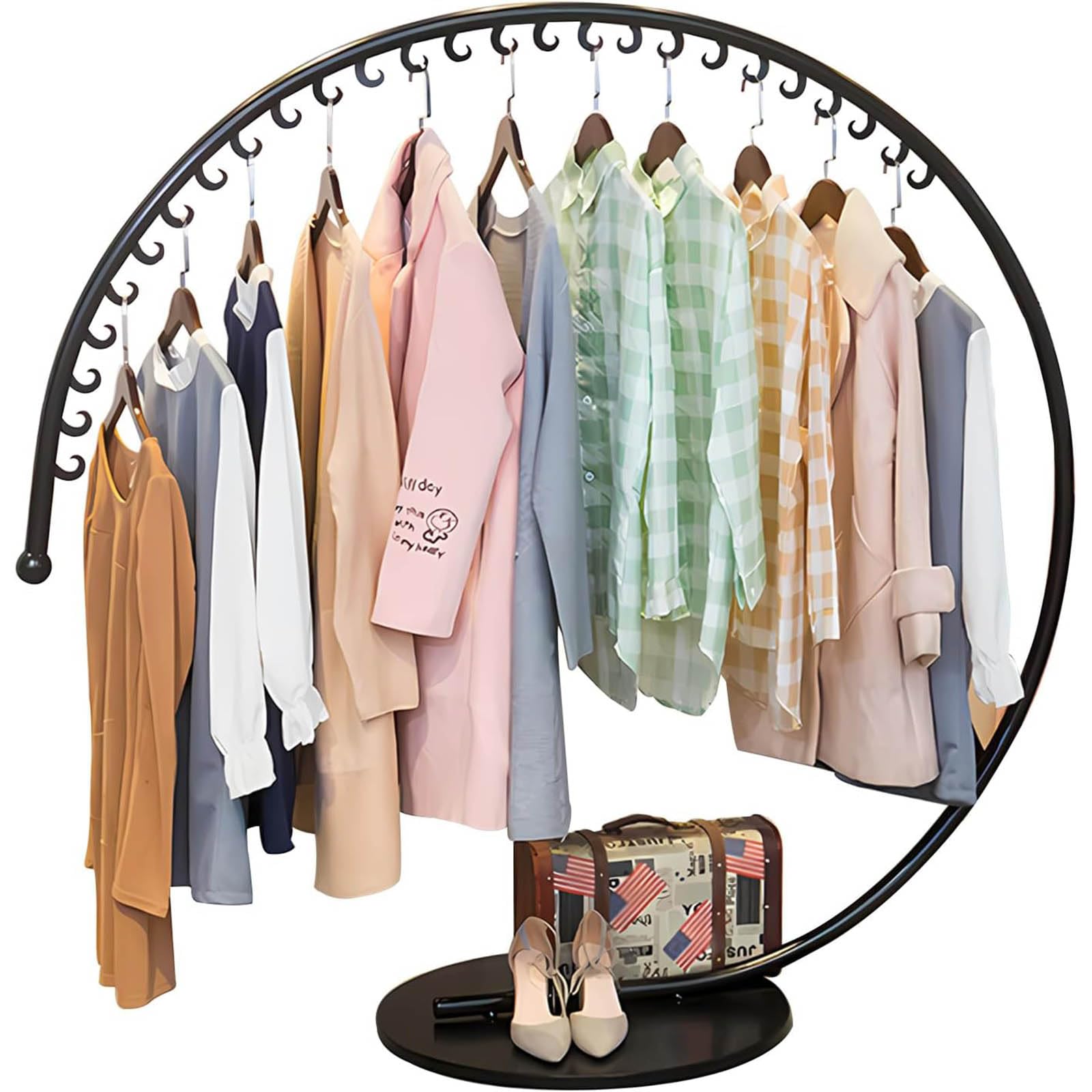Portant à vêtements portable pour aménager une boutique de mode ou un dressing moderne
