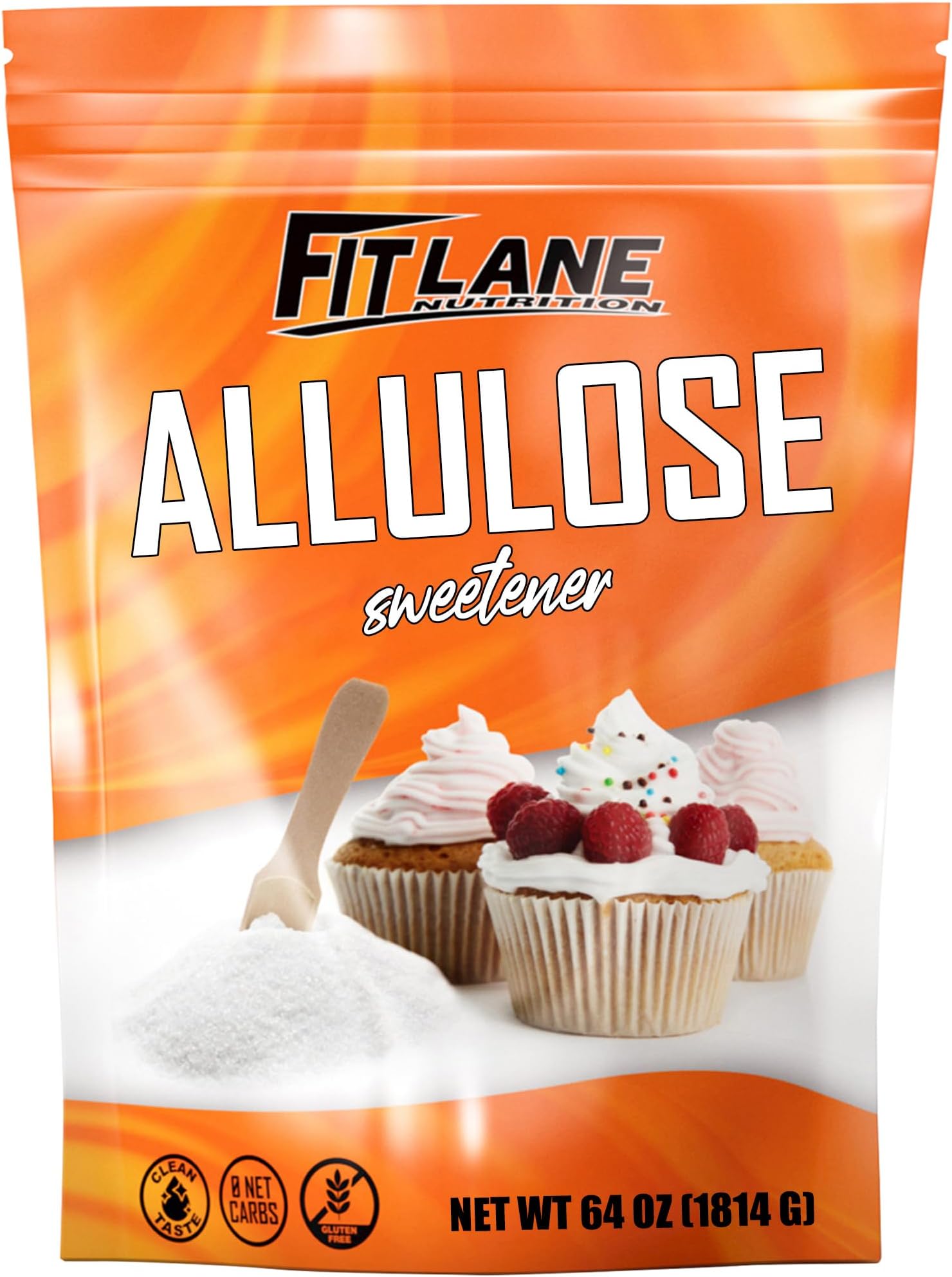 Allulose Sweetener 4 lbs - Pure Low Calorie Zero Net Carb Natural Keto Sugar Substitute With No Aftertaste - Perfect for Baking and Sweetening Your Favorite Foods - By Fit Lane Nutrition