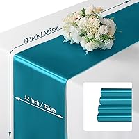 Vista 77 de Manyshofu 12Pcs Satin Orange Table Runner - 12 x 72 Inch Long Size, Party Table Runner Decor Bright & Smooth Wedding Decorations Table Runners for