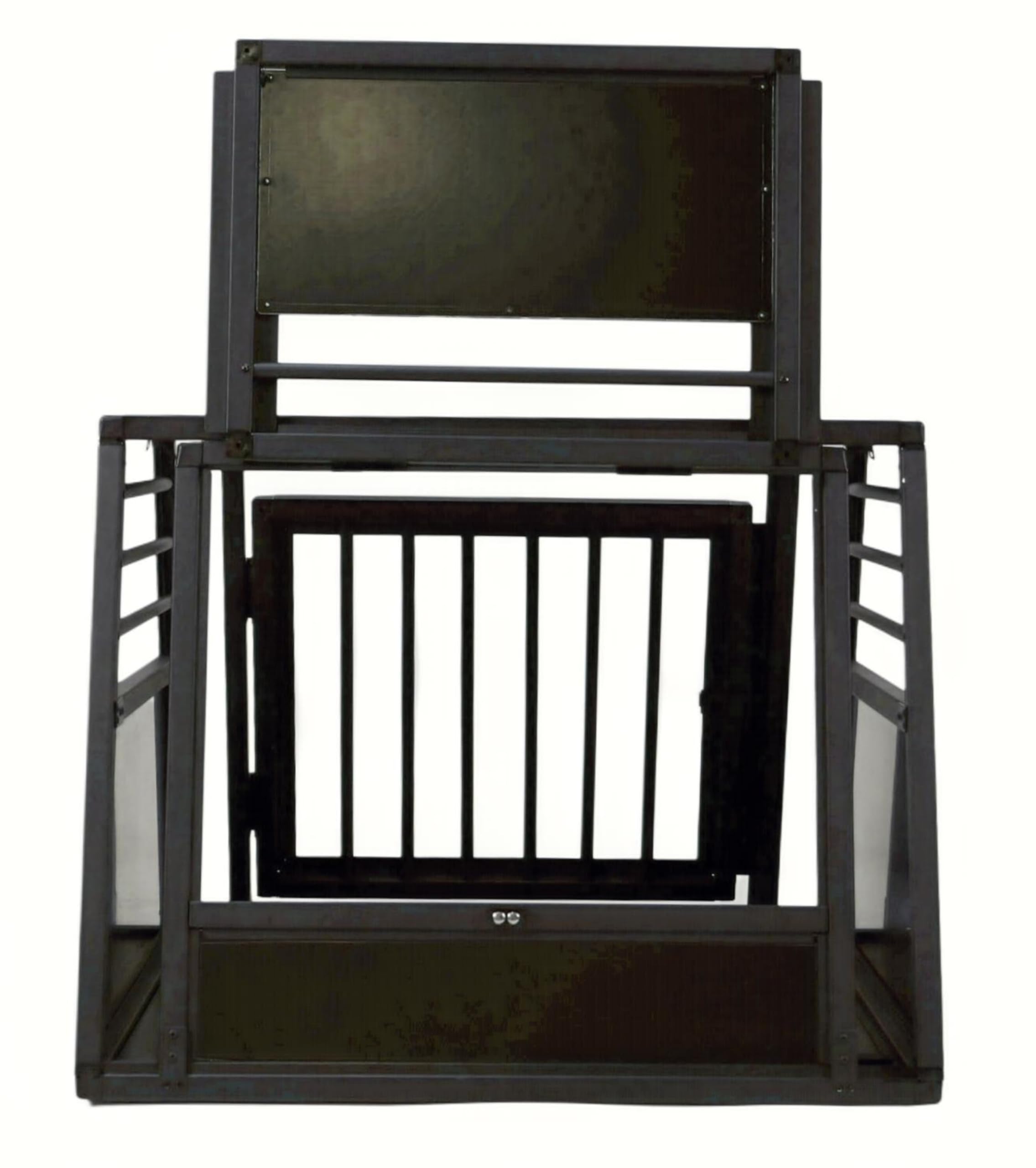 DOGHEAD Hundetransportbox Proline, Single 80x75x63 cm, Schwarz, Aluminium, Beidseitig Abgeschrägt 75°, mit Notausstieg