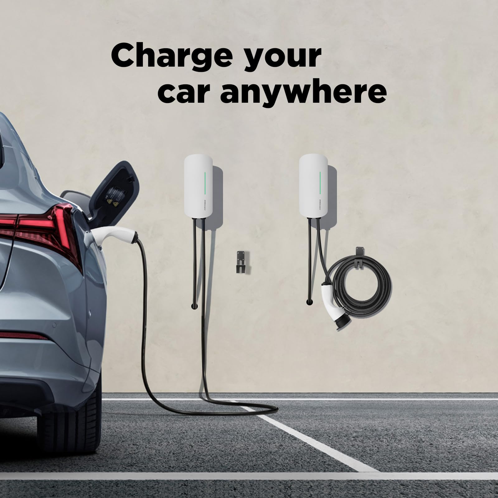Wallbox 7,4kW Stazione di ricarica domestica di tipo 2 per veicoli elettrici Monofase Cavo da 6M Uso esterno e interno