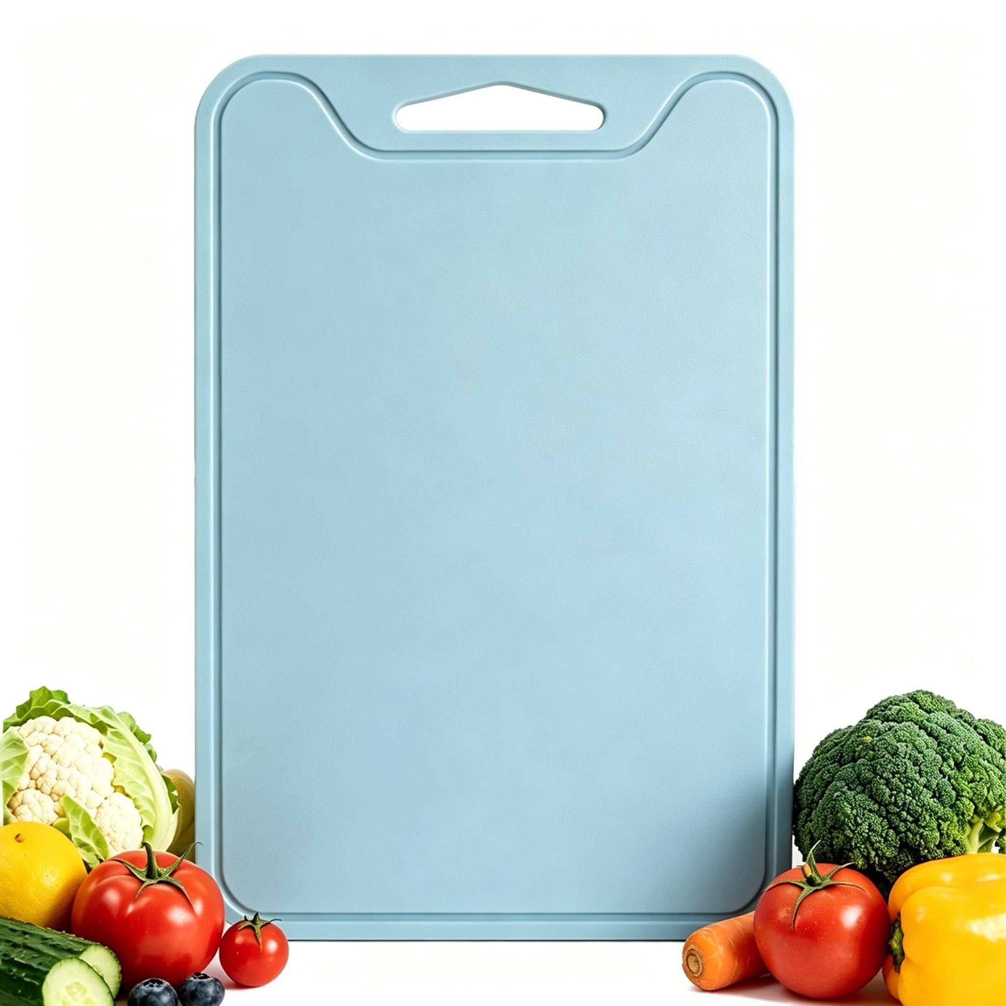 IYYI Silicone Cutting Board for Kitchen, Non-Slip Flexible Chopping Board with Juice Groove & Hanging Hole, Food Grade Silicone Mat for Vegetables Fruits,Lightweight & Easy to Clean(CB-BE)