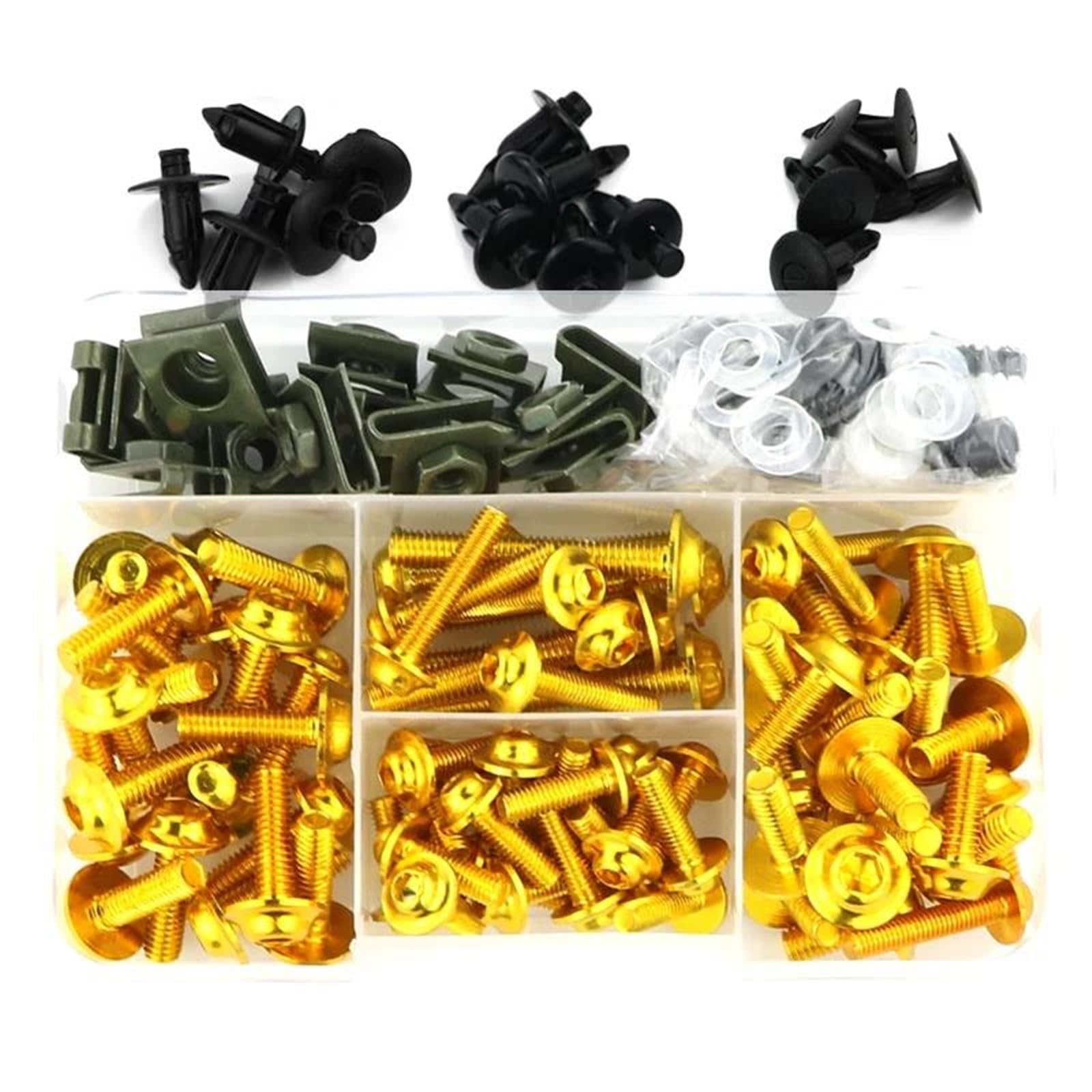 Motorradzubehör CNC-Aluminium-Vollverkleidungsschrauben-Kits Karosserieschrauben Für Yamaha YZF R1 R1M R15 R25 R3 R6 R125(Gold)