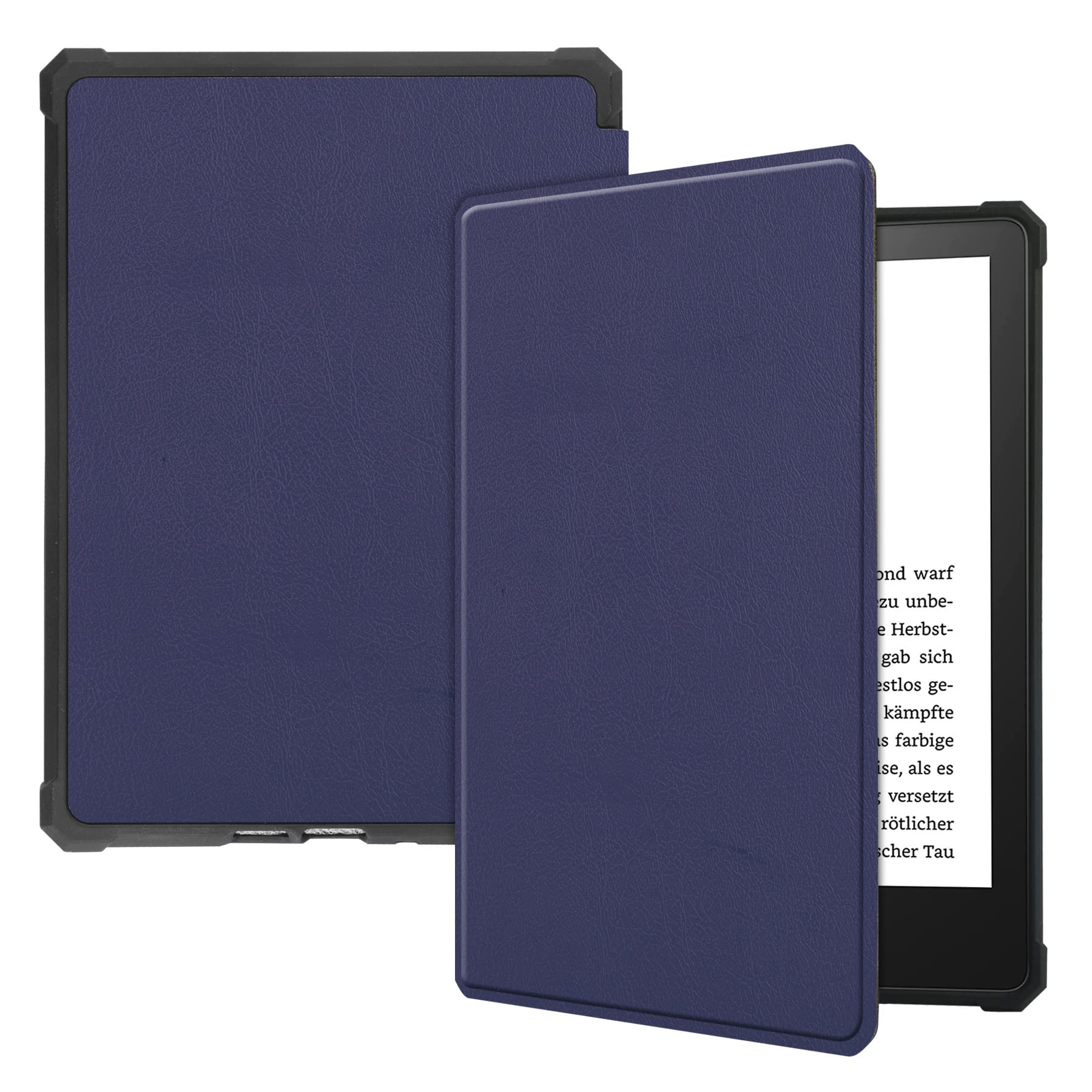 Podróż na tablecie Slim Case dla Kindle PaperWhite (wersja 6,8 "2021), TPU. Skórzany przypadek Ochronna Smart Folio Shell Pokrywa z zamknięciem magnetycznym i funkcją stoiska auto Wake/sen(Blu)