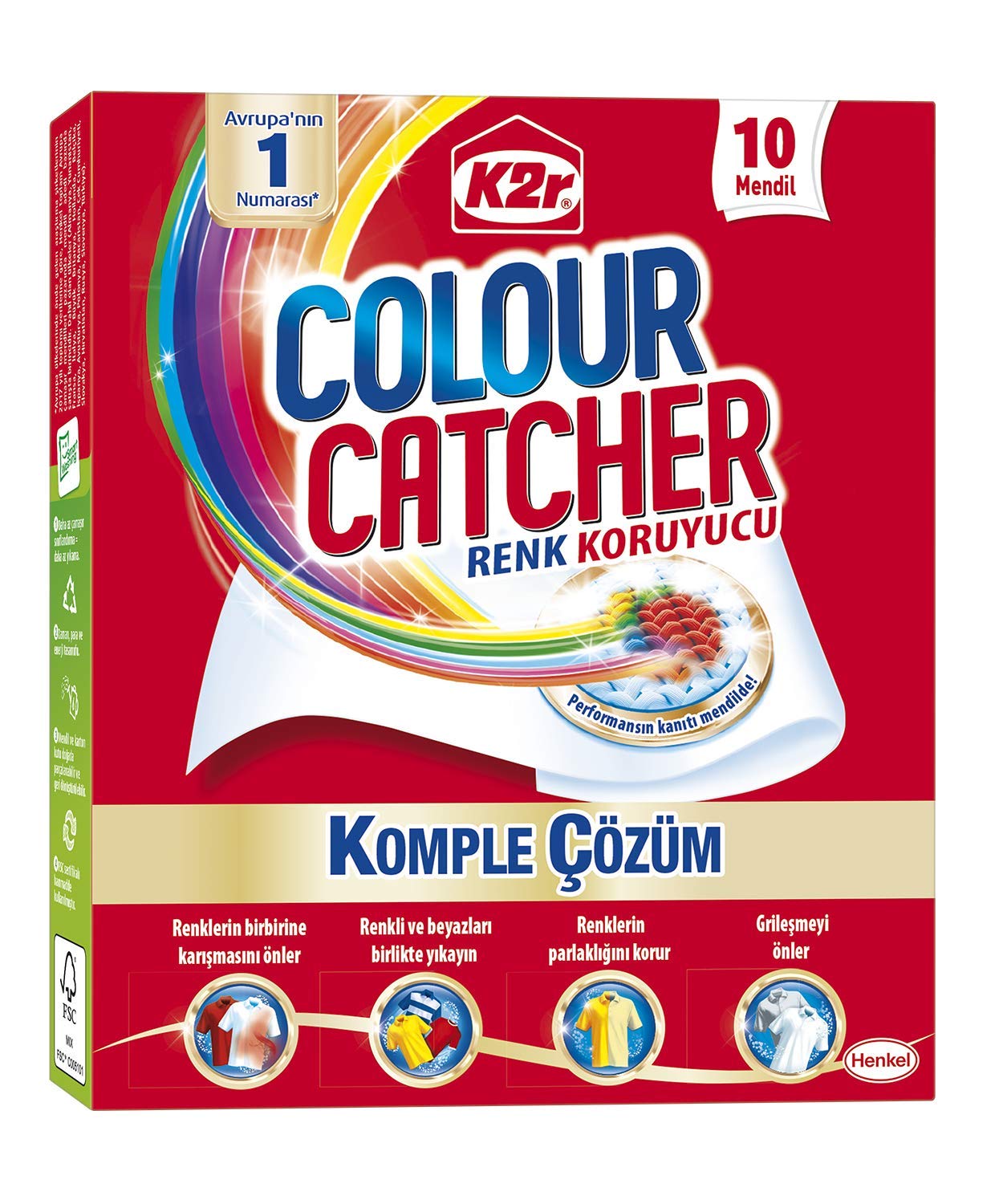 K2r Colour Catcher Renk Koruyucu 10'lu Mendil (1 x 10 adet)