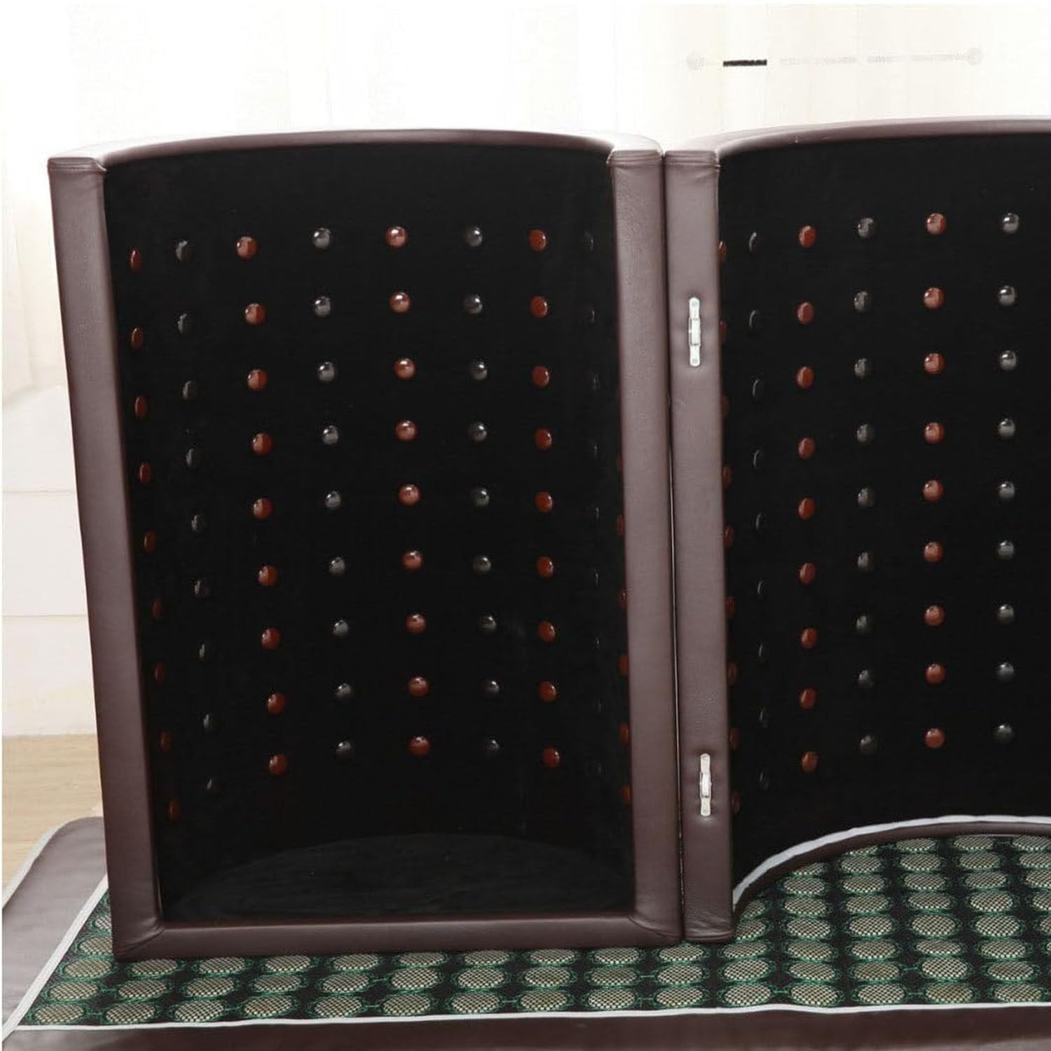 Manta Vapor para Sauna Doméstica, Sauna Profesional Moldeadora Corporal con Controlador 3 Zonas Y Control Remoto, Cápsula Sauna Personal con Cobertura Completa 360 ​​Grados Y Almohada,Brown